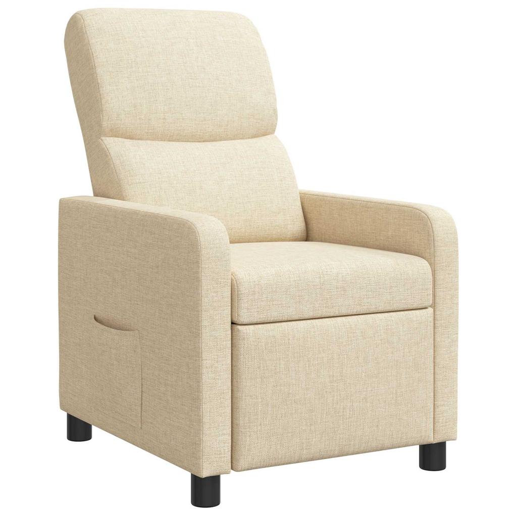 Recliner Chair Cream Polyester