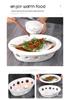 Ceramic Egg-Shaped Plum Blossom Grilled Fish and Warming Plate with White Round Heating Dry Pot Stove.