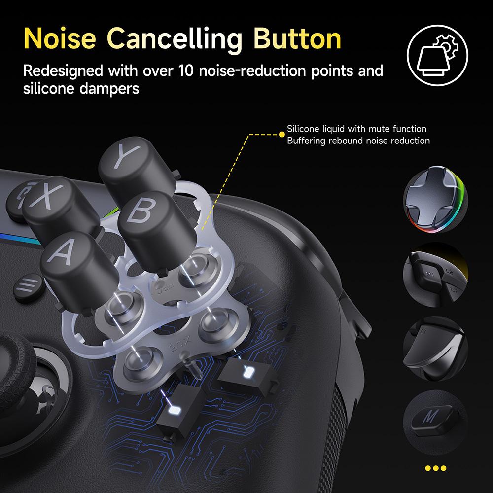 Wireless Gamepad PC Controller Compatible with PC/Switch/Phone/Steam/TV, Dual Rumble Motors, Impulse Triggers