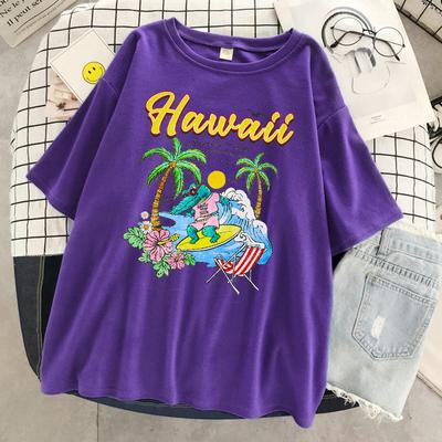 Hawaii Positive Vibes Optimism Print Women T-Shirt Cotton Loose Tshirts Street Breathable Tee Shirt Summer T Shirts
