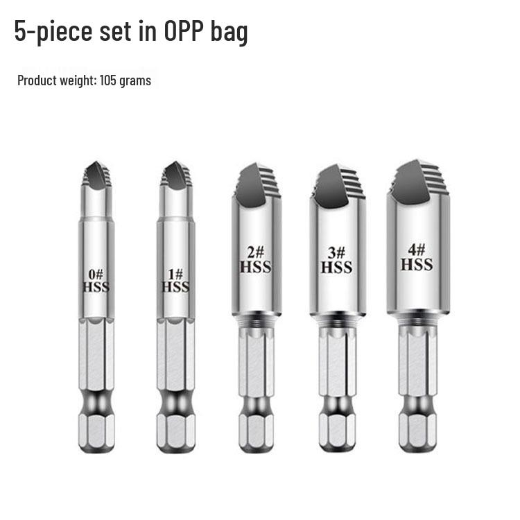 

5-Piece Screw Extractor Set for Damaged Screw Removal
