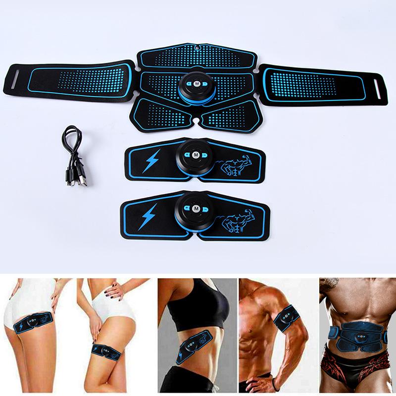 Rechargeable Smart Abdominal Muscle Stimulator Belt with Eight Massage Pads