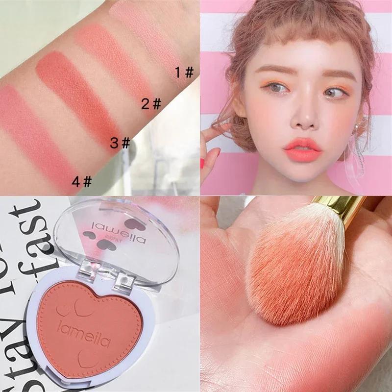 

1 шт. Love Shaped Blush Водостойкие устойчивые к поту румяна Натуральная монохромная палитра румян Стойкий контур лица Натуральный макияж
