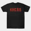 Men Black Print T-shirt 49Ers-Football No-Cut Transfer Paper Print Cotton Tshirt