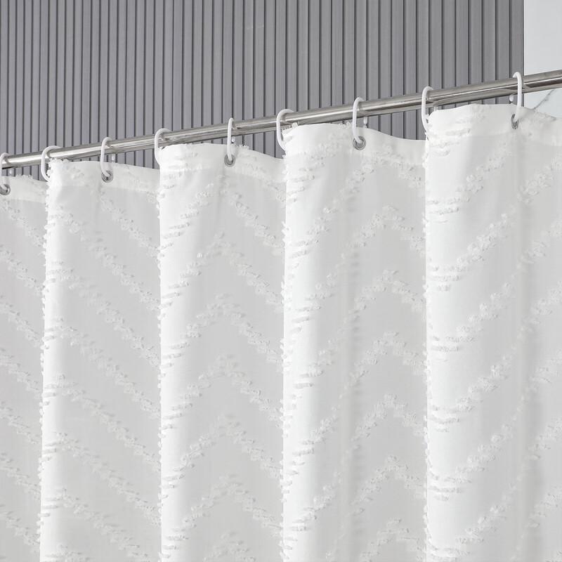 CHUSE Simple Cut-Flower Polyester Waterproof Shower Curtain