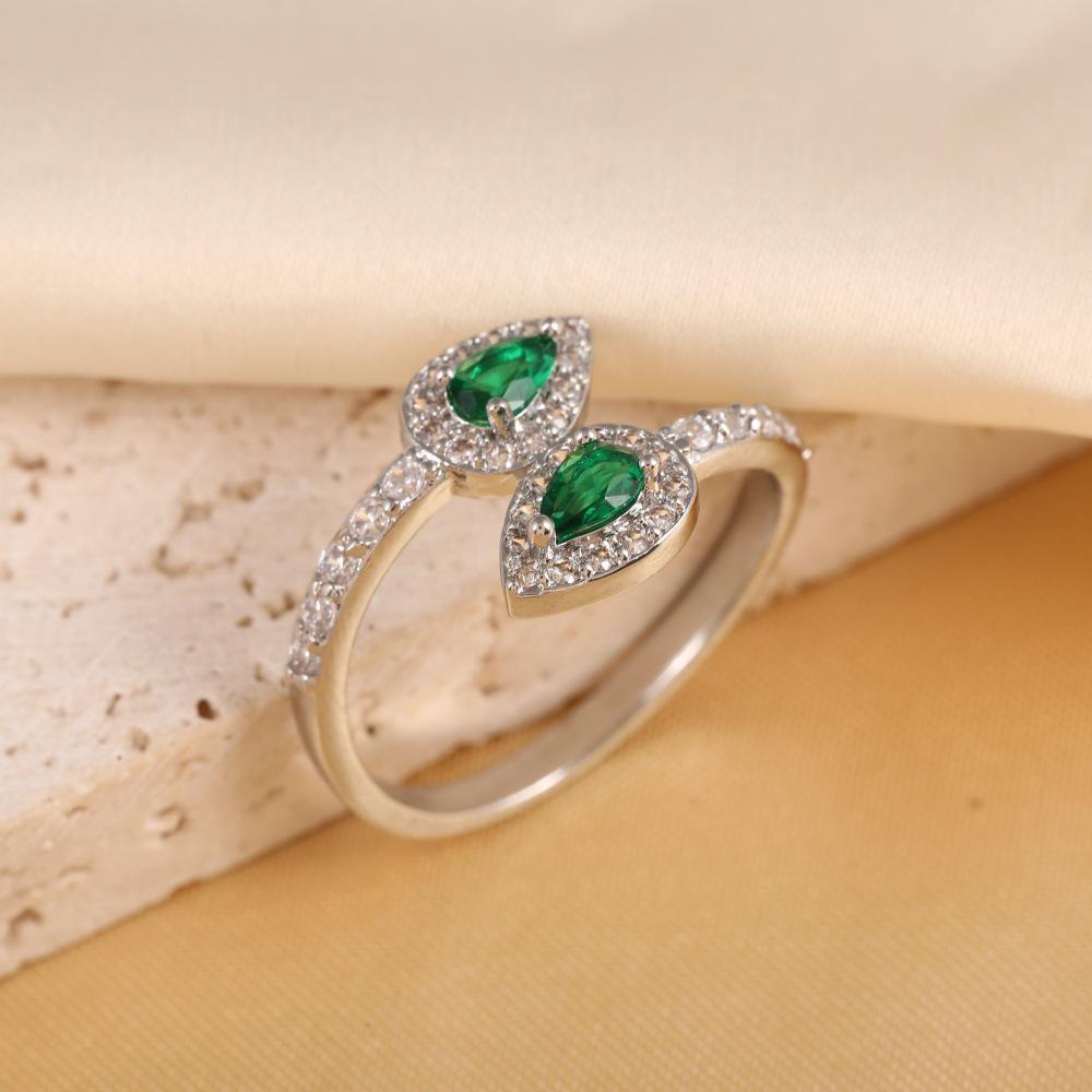 Elegant Pink Diamond Snake Open Ring for Women - Luxury Niche Design, Perfect Birthday Gift