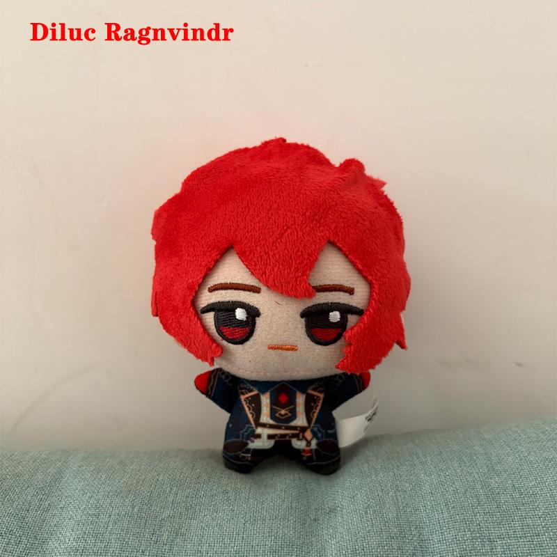 Multi-Style Anime Game Genshin Impact Character Diluc Morax Kaeya Lumine Plush Toy Keychain Backpacks Plushie Doll Pendant Decor