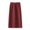 Women's Gray Wool A-line Slit Skirt: Elegant Hip-Hugging Style for Autumn/Winter 2025
