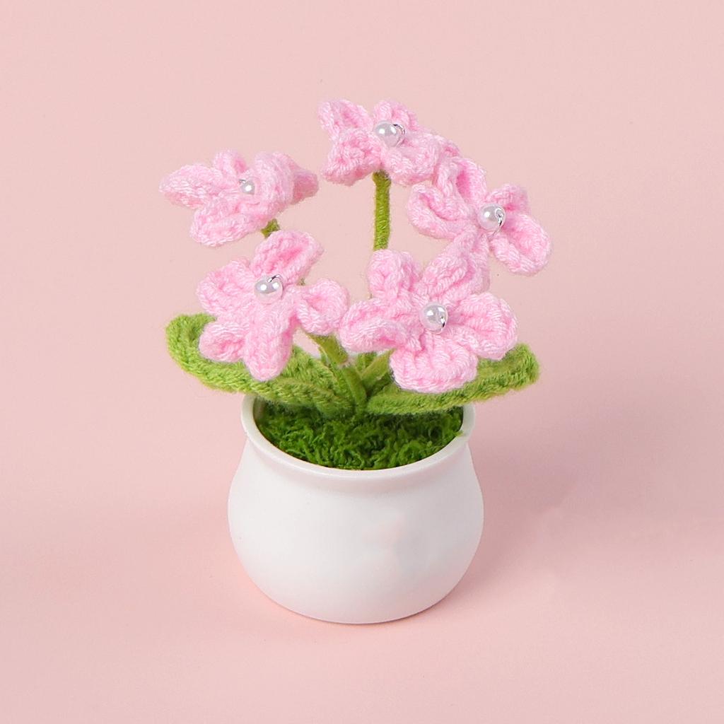 Hand-Knitted Wool Fake Flowers Set: Sunflower, Carnation, Tulip - Desktop Decor, Teacher/Student Gift, Everlasting Bouquet