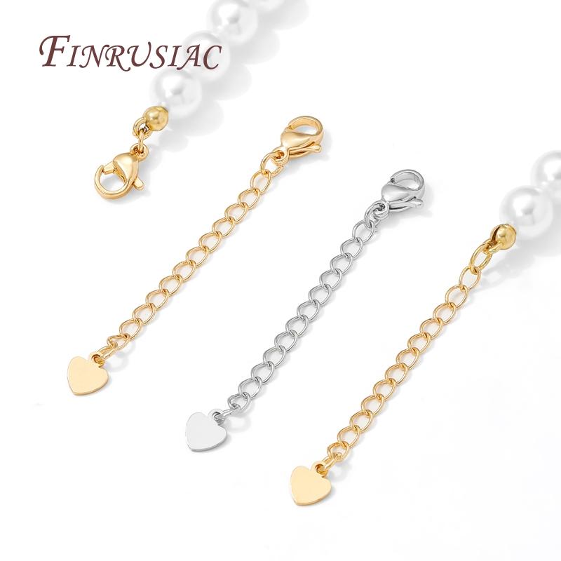 18K Gold Plated Extension Chain with Clasp For Jewelry,Brass Extension Tail Chain,DIY Bracelets/Necklace Making Accessories