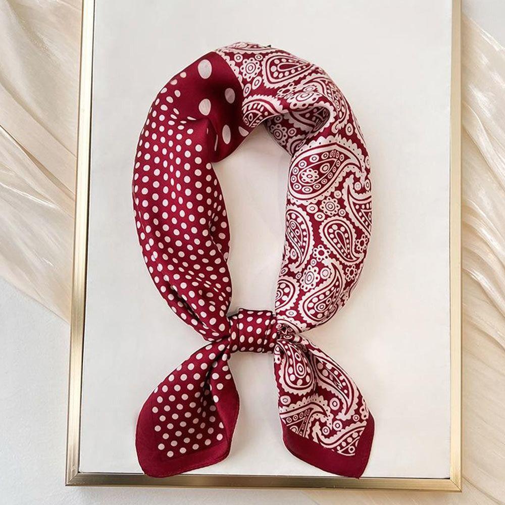 70x70cm Square Neckerchief Lightweight Headscarf Versatile Purse Scarf for Women