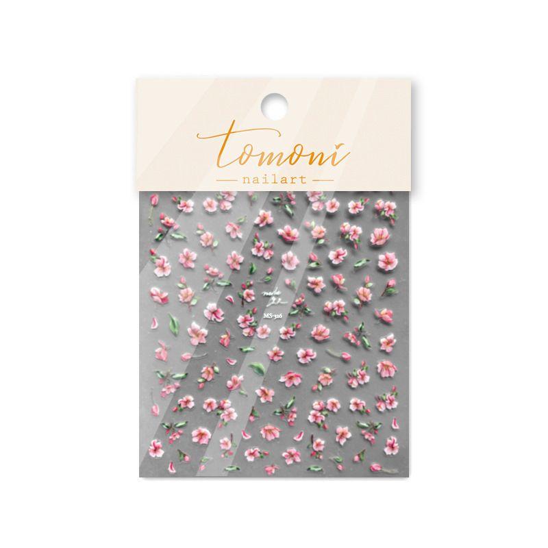 

Pink Miles Peach Blossom Nail Art Sticker Tomoni Thin Tough Adhesive Retro 5D Nail Sticker Japanese Style Nail Ornament Shili Peach Blossom 326((Thin and tough))