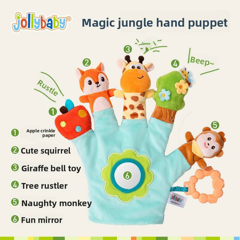 Baby Animal Hand Puppet With Teething Gel For Sleep And Sensory Development