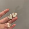 Glitter Enamel Oil Heart Stud Earrings for Women Girls New Fashion Party Golden Color Love Earrings Cute Romantic Zircon Gift