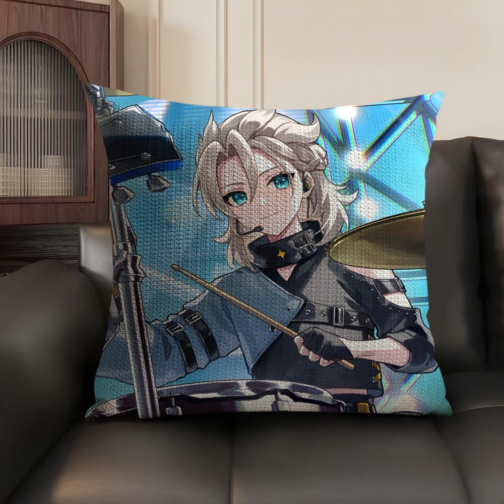 Albedo Cute Genshin Impact Cushion Cover Natural Linen Organic Fabric DoubleSided Printing Sofa Home Decor Gift Pillow Case