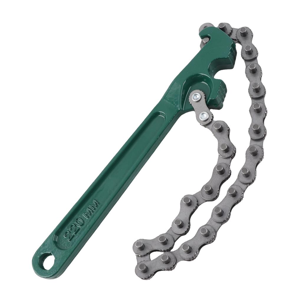 9-inch Chain Type Auto Oil Filter Wrench Repair Tool,   Sturdy Carbon Steel Chain, Comfortable Grip, for Vehicle Maintenance
