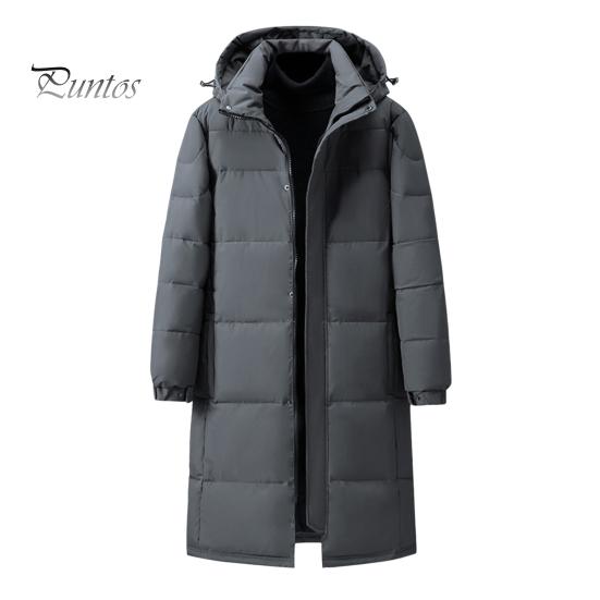 

Мужская и женская хлопковая куртка с капюшоном и длинным рукавом, теплая пуховая куртка, однотонная, средней длины, утолщенная стеганая верхняя одежда XL серый