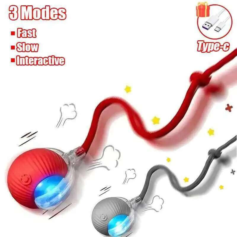 Smart Dog Interactive Ball Toys Automatic Rolling Ball Rechargeable Electric Pet Interactive Toy Dog Cat Training Imitate Mouse