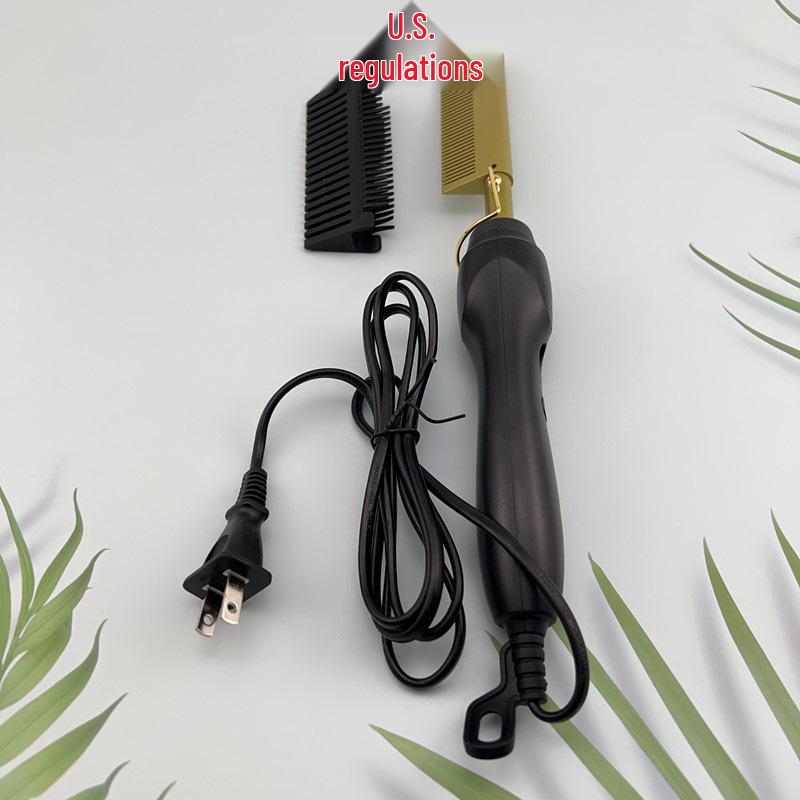 Dual-Use Electric Heated Copper Comb: Wet/Dry Straightener & Curling Wand