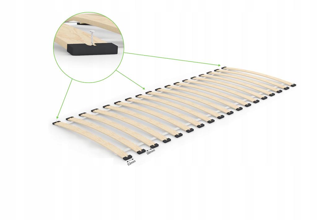 Spring Frame 80x160 for Mattress Insert - 14 Birch Slats 150kg