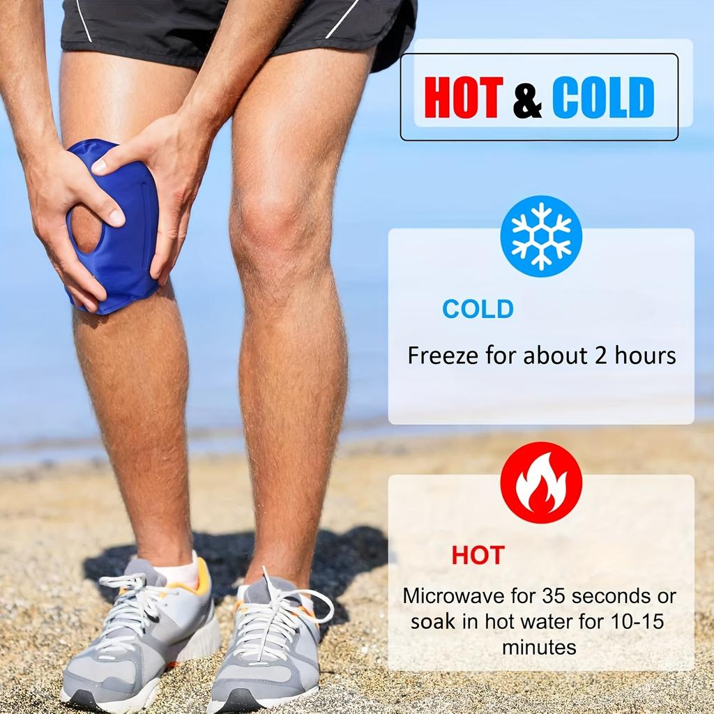 Knee Cold Pack - 1 Reusable Hot and Cold Ice Packs for Knee, Joint - Adjustable & Flexible for Knees, Elbows