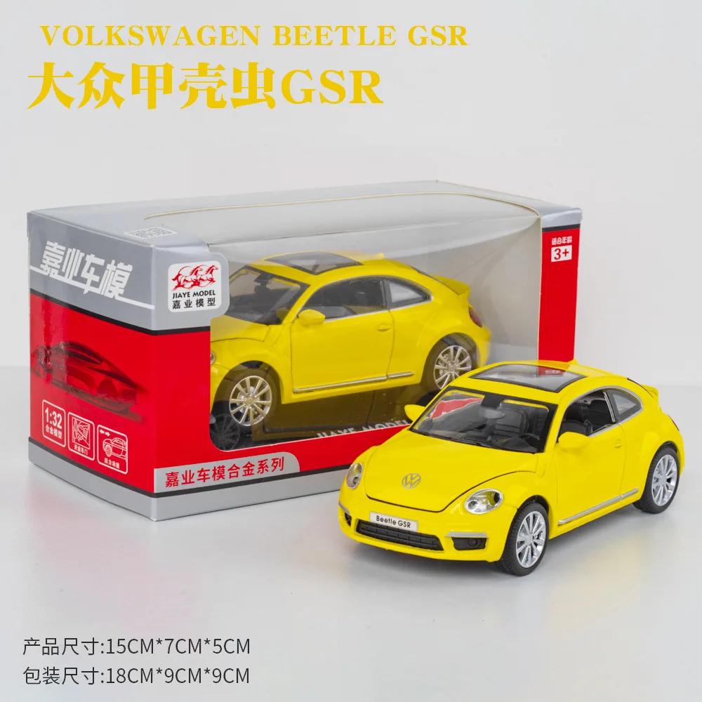 1:32 Volkswagen Beetle GSR Car Model Pull Back Alloy Discast Street Metal Business Cars Model Children Toy A134