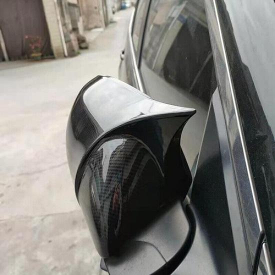 For Honda CRV CR-V 12-21 Carbon Black OX Horn Style Door Wing Mirror Cover Cap .
