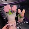 Kreativní dekorace interiéru auta Roztomilé řemeslné ozdoby Kytice tulipánů do auta Dekorativní potřeby Dekorace středové konzoly auta Dárky