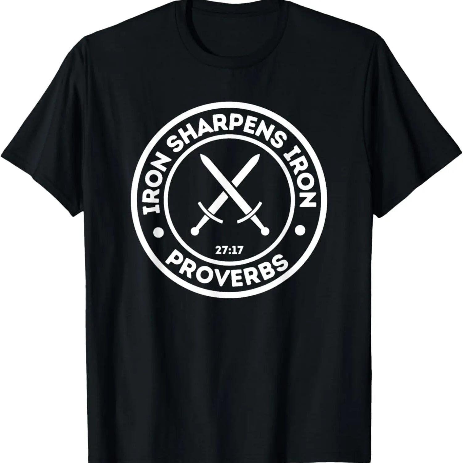 Iron Sharpens Iron Christian Print T-Shirt XXXXXL чёрный