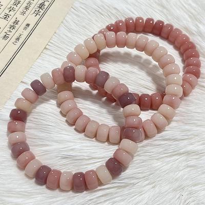 Natural and Authentic Natural White Jade Bodhi Root Pill Bead Bracelet for Girls To Play DIY Bracelet