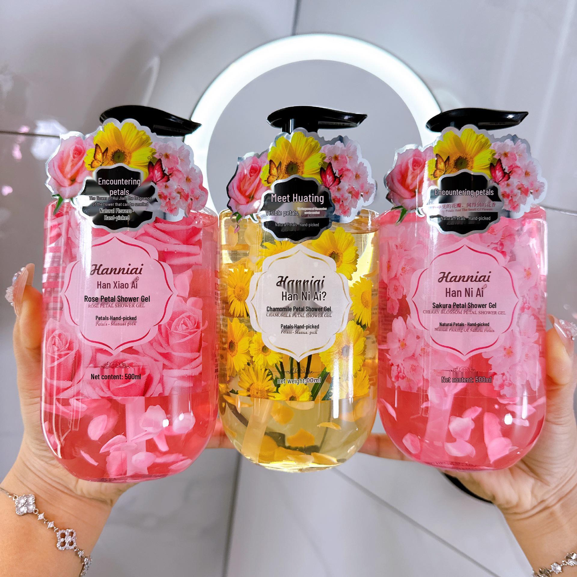 Sakura & Chamomile Rose Shower Gel: Moisturizing, Refreshing, Oil Control, Exfoliating, Long-lasting Fragrance Chamomile 500ml
