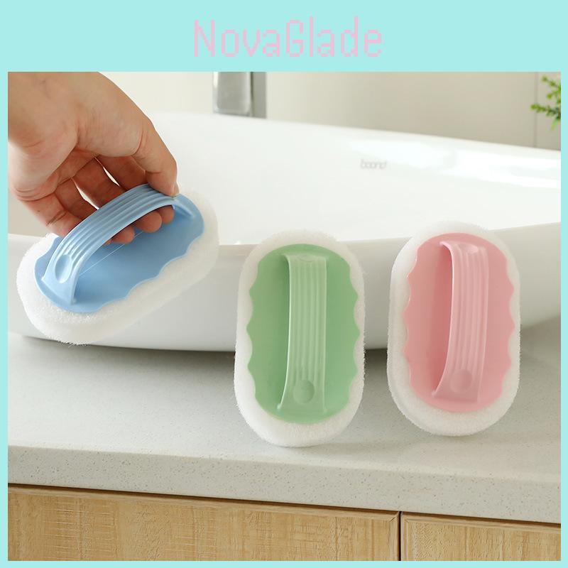 Durable Sponge Bathtub Scrubber With Ergonomic Handle For Deep Cleaning
