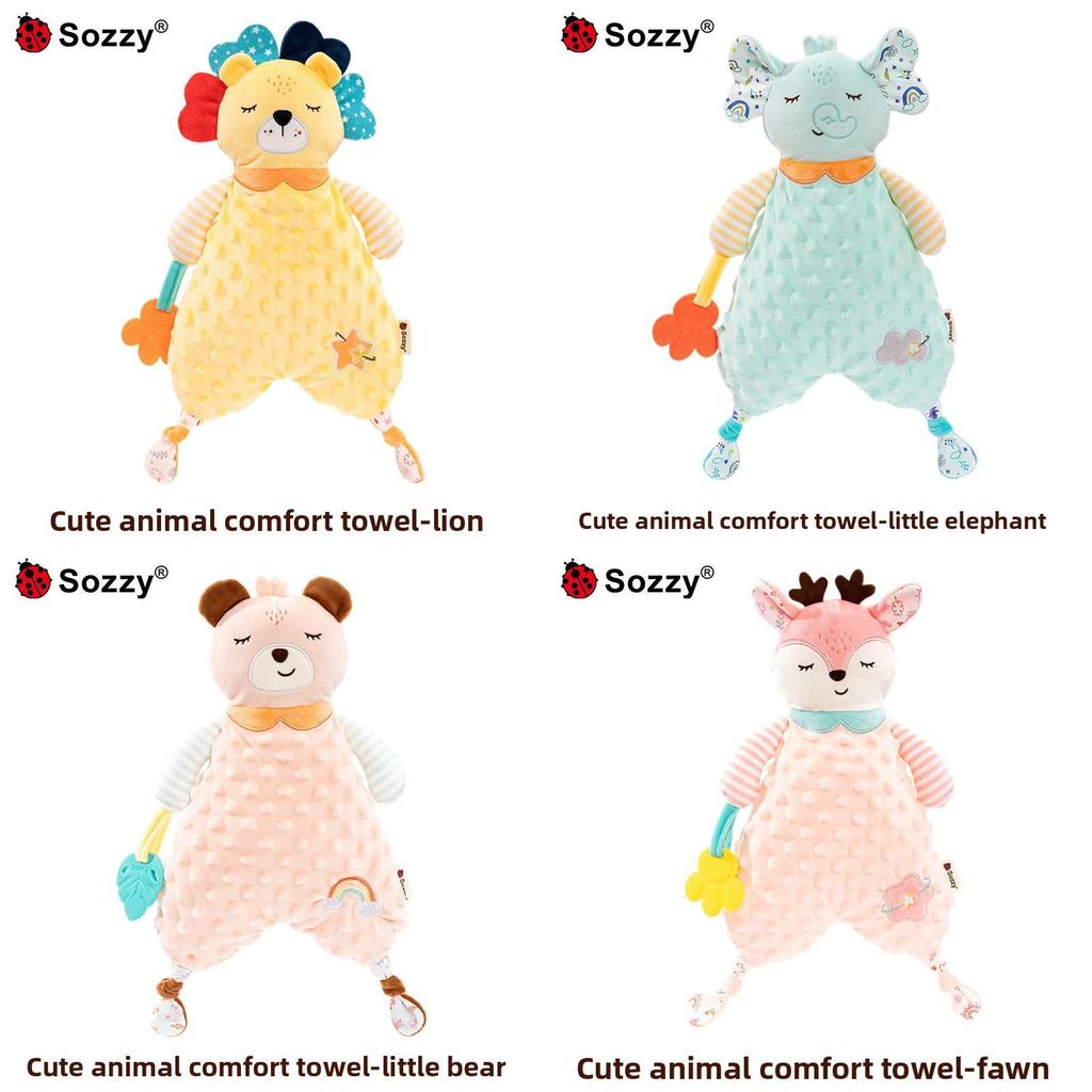 Sozzy Baby Plush Animal Rattle With Soft Sponge Fill For Early Development