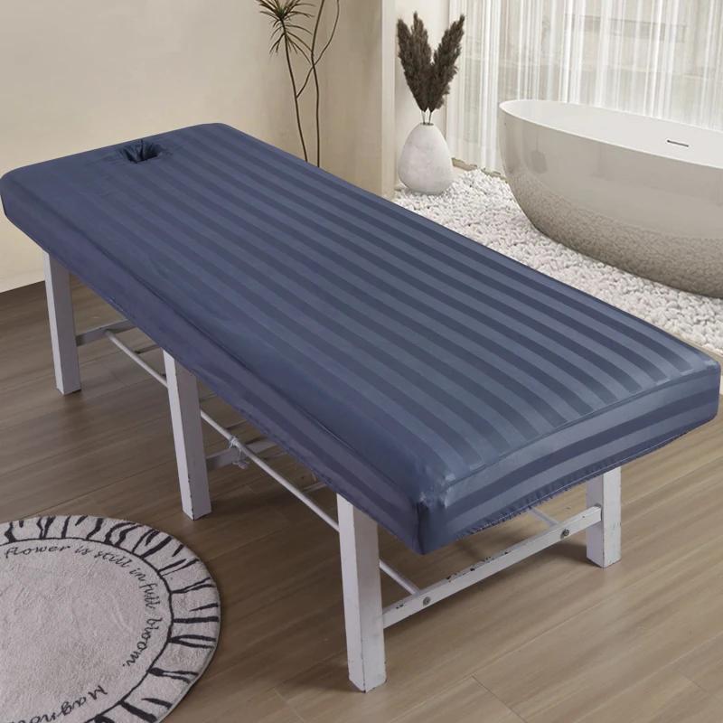 Solid Color Massage Beauty Bedsheet Salon Sheets Spa Bed Covers Hospital with Hole Lightweight Spa Treatment Couch Tablecloth