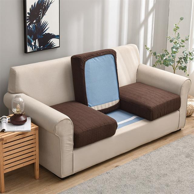 

Однотонная клетчатая бархатная наволочка Эластичная накидка на диван Всесезонная универсальная всеохватывающая ткань Противоскользящая наволочка для дома 1PC Size-1