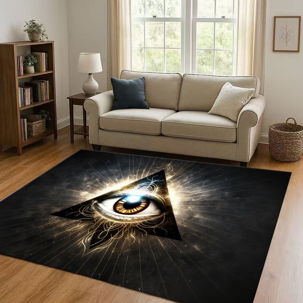 Symbol Oka Wszechwidzącego Wolnomularstwa Złe Oko Sztuka Dywanik do Salonu Antypoślizgowy Dywan do Sypialni Pokoju Zabaw Kanapy, Dekoracja Domu Wycieraczka