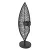 Iron Leaf Candle Holder Minimalist Creative Unique Leaf Shape Candlestick Stand for Dining Room Home Decor Black