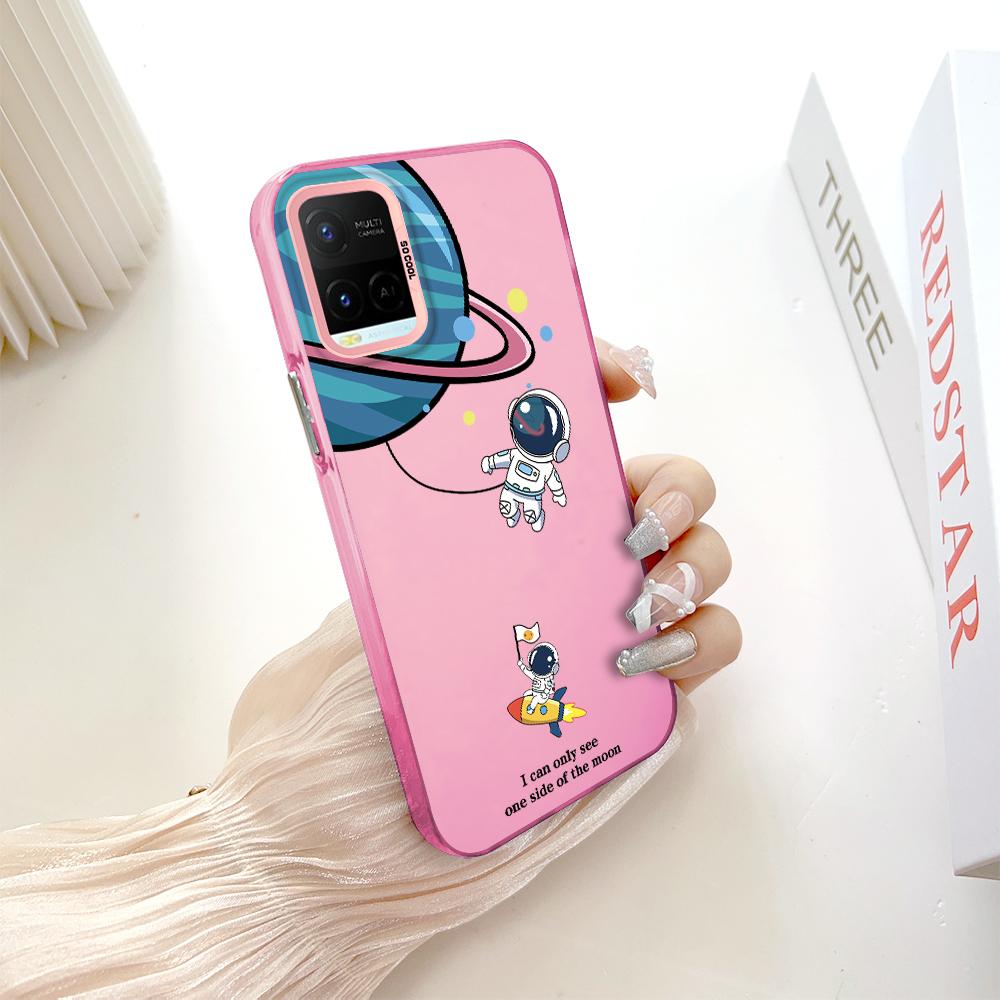 Painted Pattern Colorful Sliver Double Sided Hard Shell Shockproof Anti-fall Phone Casing for Vivo