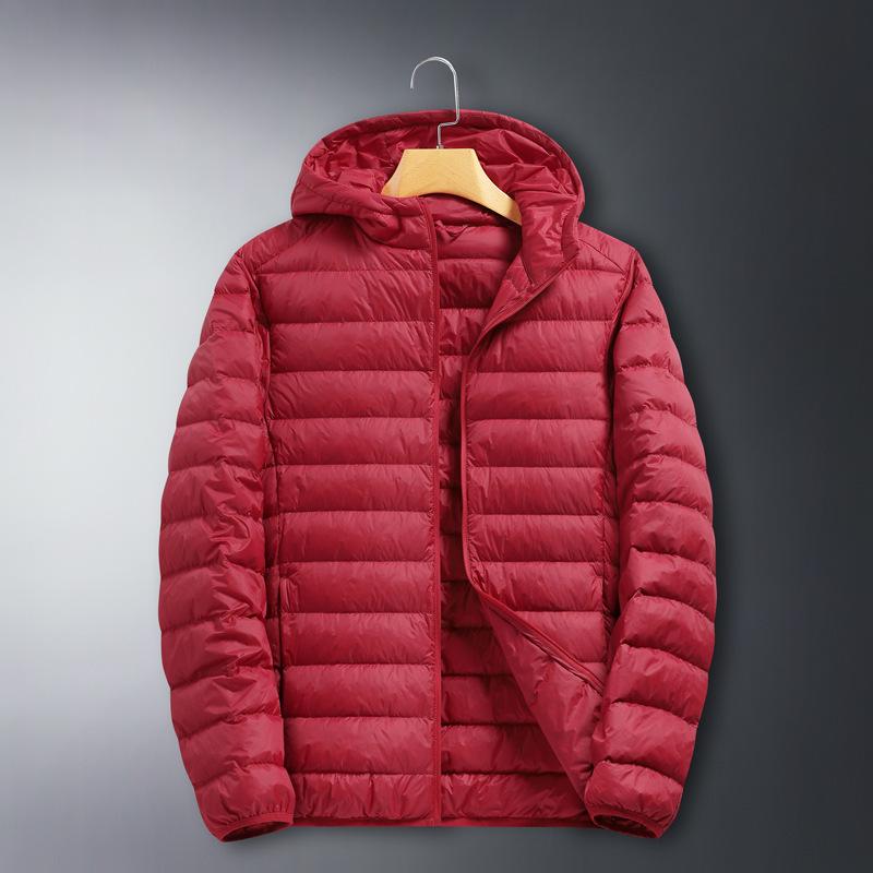 Herbst/Winter Herren Leichte Kurze Daunenjacke – Mit Kapuze und Warm
