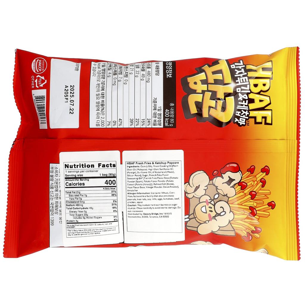HBAF, French Fries & Ketchup Popcorn, 80g