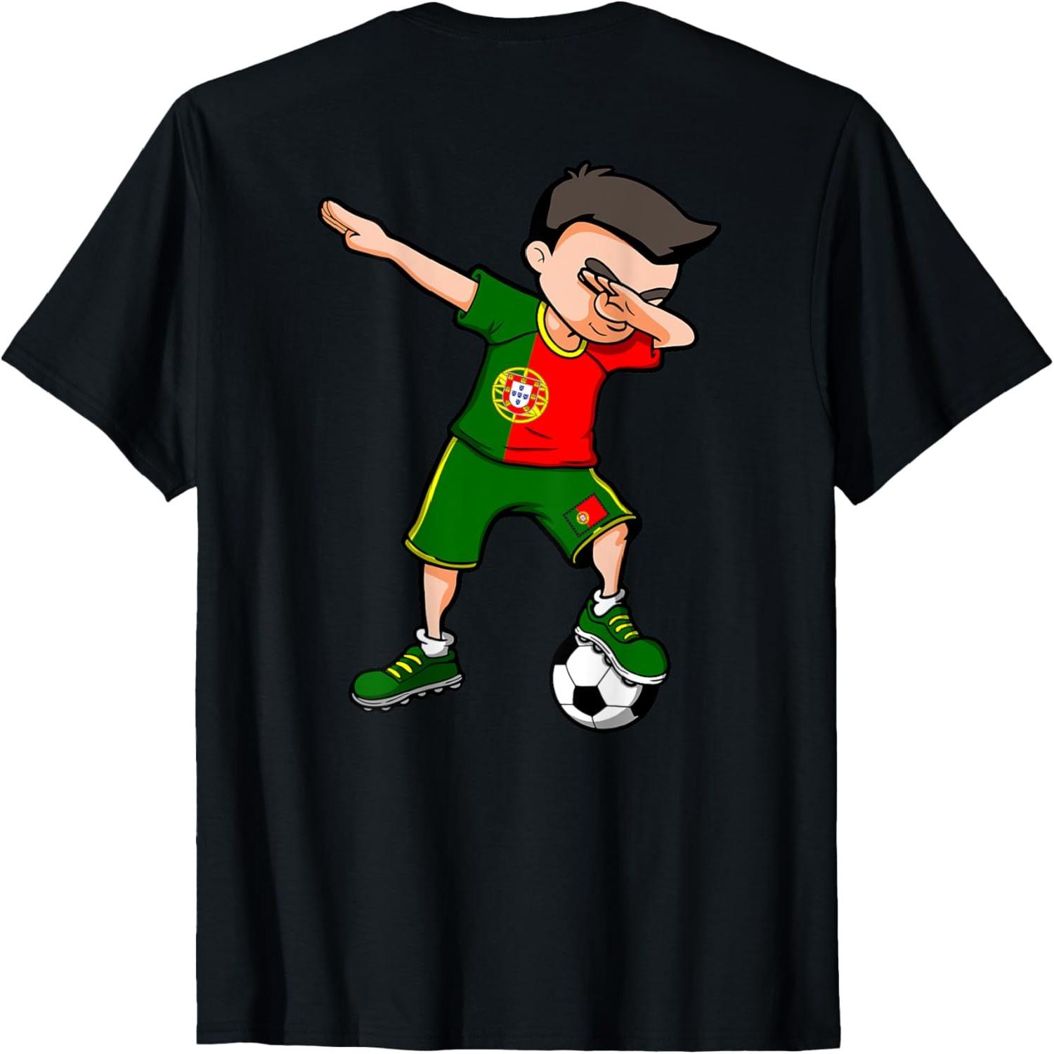 Dabbing Soccer Boy Portugal Jersey Portuguese Football Lover T-Shirt S