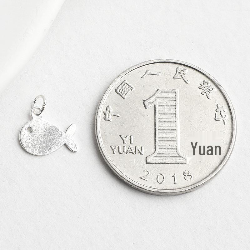 Sterling Silver S925 Whale Dolphin Fish Pendant for DIY Jewelry