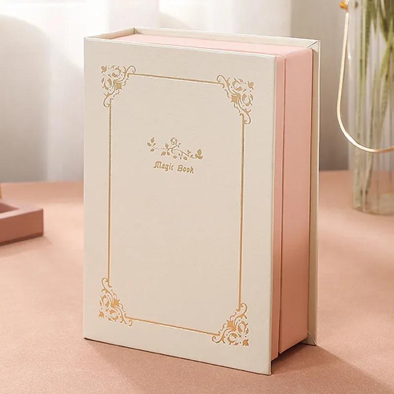 

Hot Ear Accessories Earnail Storage Book Creative Jewelry Box Ring Necklace Jewelry Booklet Flip Color Blocked Diary PU Bead Box 21.2 15 6.7cm