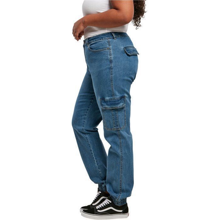 Pantalon Cargo Femme - Urban Classics - Organic Stretch Denim - Bleu - Fitness - Multisport