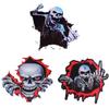 Car Metal Skull Reflective Sticker Horror Peeking Skull Head PET Reflective Film Decal Auto Motorcycle Body Styling Modification