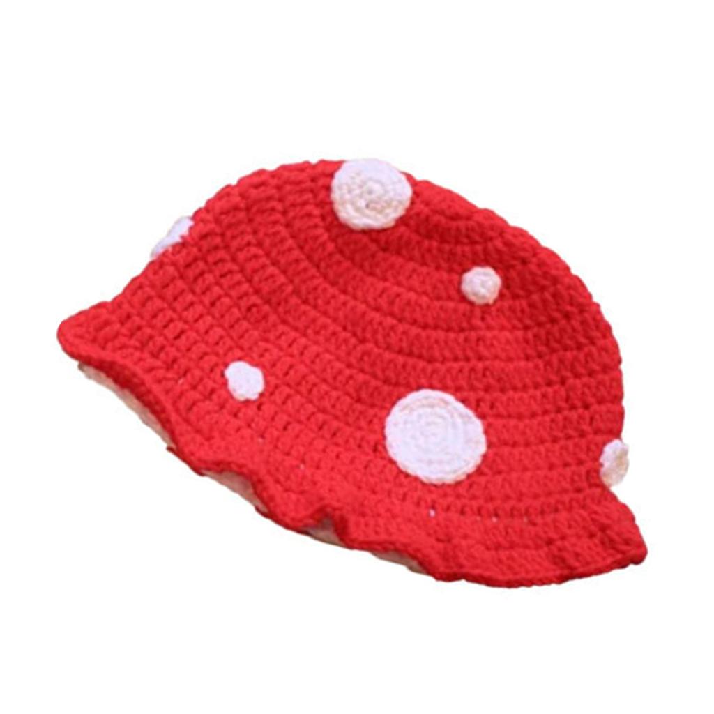 Unique Crocheted Hat Funny Mushroom Crocheted Hat Large Cap for Women Men Picture Props Cap Halloween Party