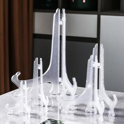 2/5/10 pezzi supporti per piatti in plastica trasparente struttura triangolare supporto stabile espositori pieghevoli per matrimoni decorazioni per la casa compleanni