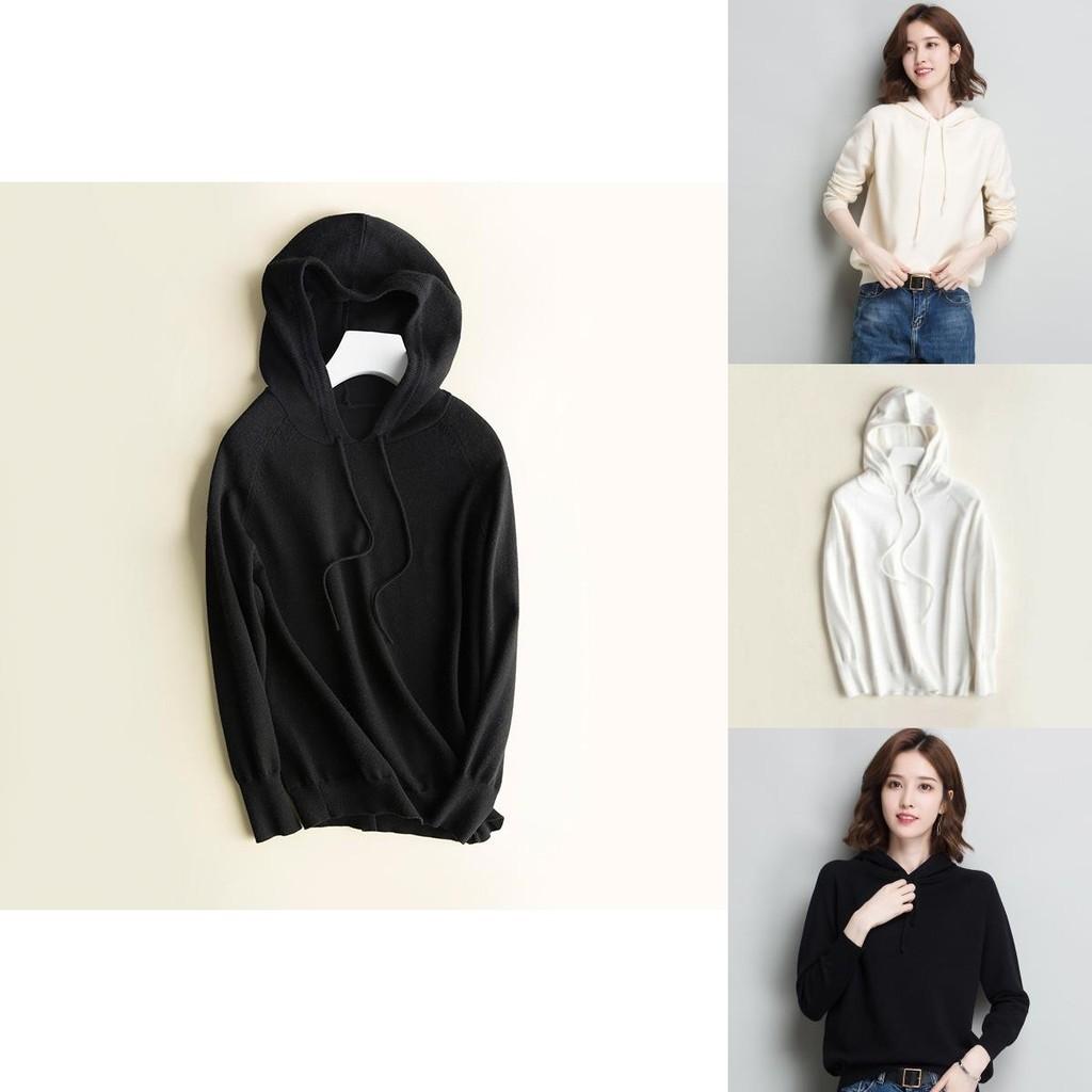 Locker gestrickter Damen-Hoodie aus weichem Kaschmir für kuscheligen Komfort