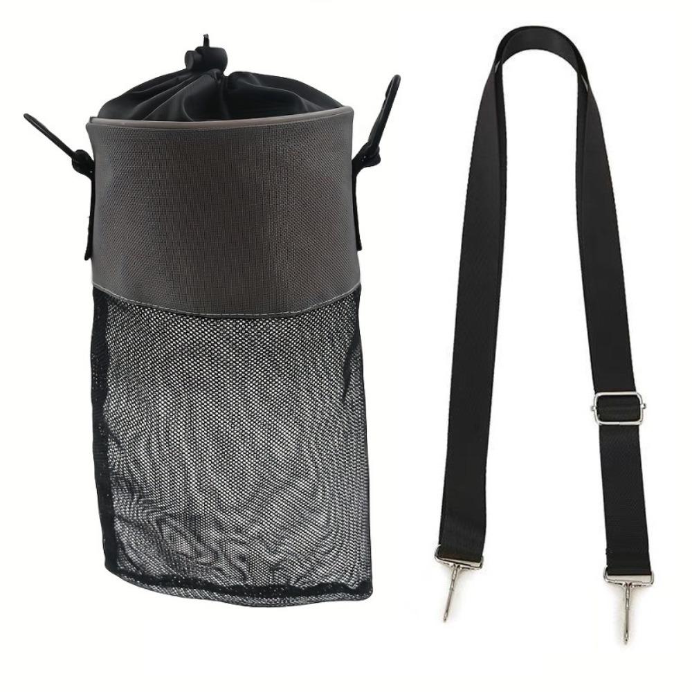 

Drawstring Closure Hanging Grid Bag Grid Design Clothespin Organization Bag Outdoor Use чорний