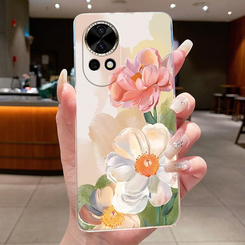 Nova12 Hülle Klar Luxus Mode Schmetterling Blume Weiches TPU Silikon Rückabdeckung Für Huawei Nova 12 Pro Transparente Handyhüllen